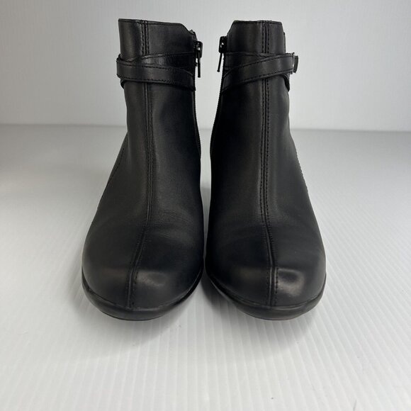 Clarks Artisan Leyden Summit Ankle Boots Black Block Heel Women’s Size 7 - Picture 3 of 8